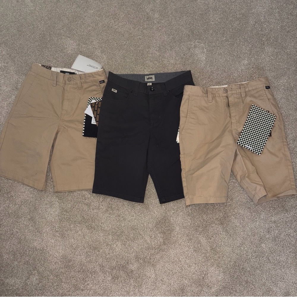 3 Pairs NWT Vans Kids Shorts sz 12
